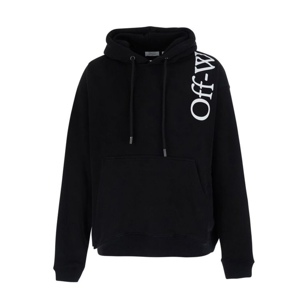 Off-White Men Sweatshirt Vertical Bookish With Black Cotton Logo Unisex